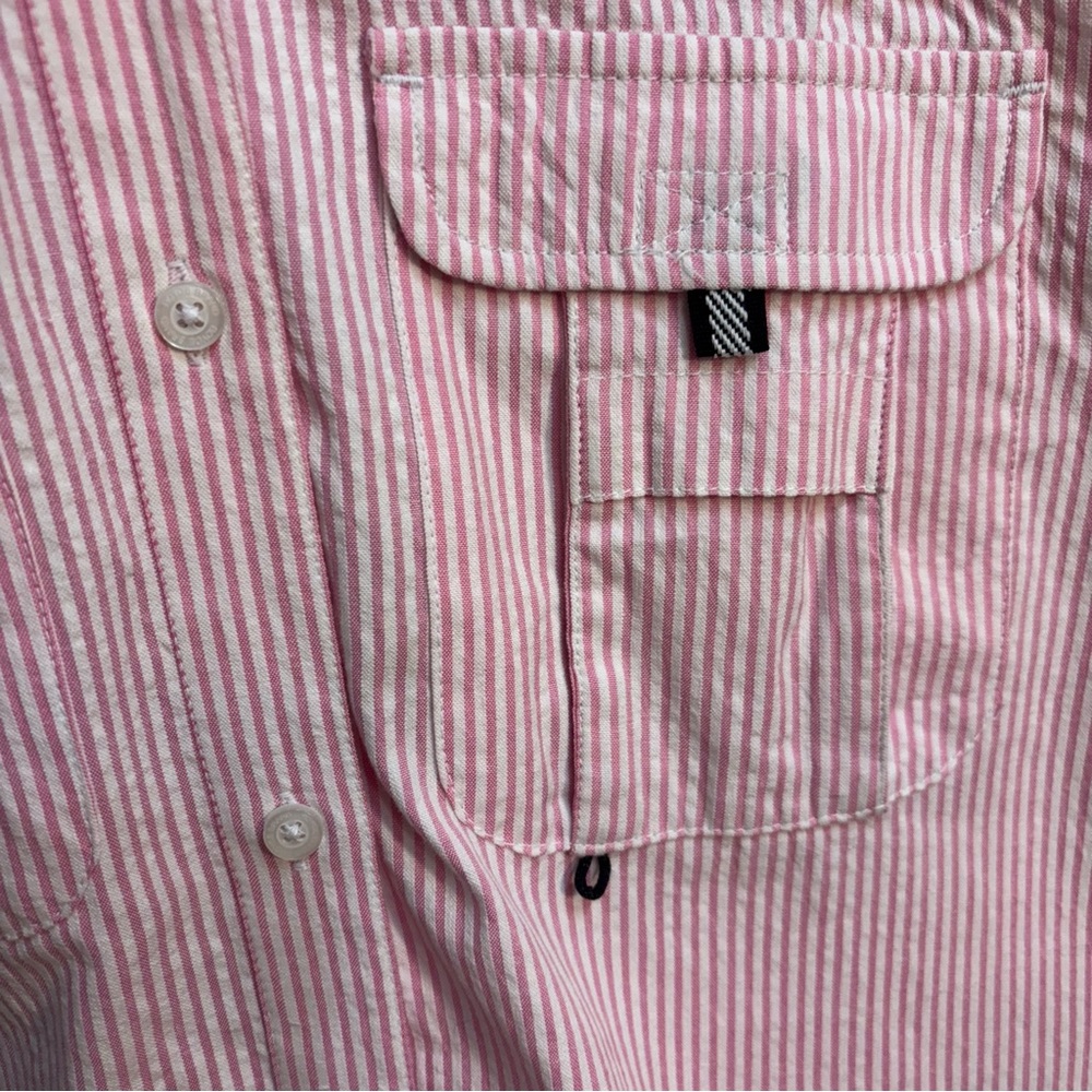 Royce Brand Pink & White Seersucker Long-Sleeve Ventilated Shirt, Size Large - Picture 5 of 8
